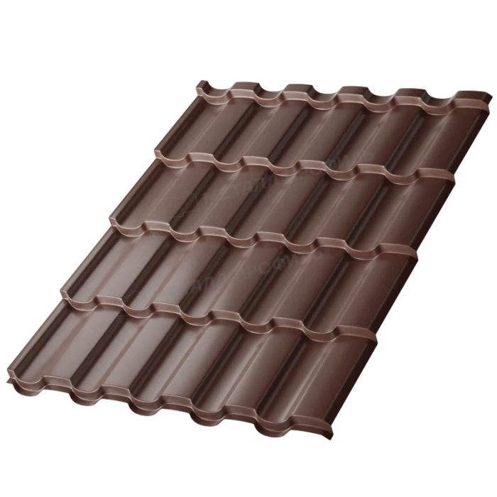 Металлочерепица Металл-Профиль Монтекристо-ML 0,45 VikingMP® RAL 8017 Коричневый шоколад