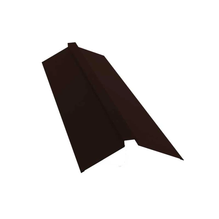 Планка конька плоского 115х30х115 0,5 Quarzit lite с пленкой RAL 8017 шоколад