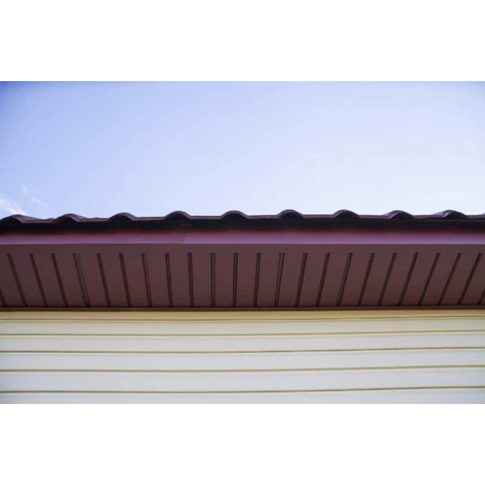 Софит металлический без перфорации 0,5 Satin Мatt с пленкой RAL 8017 шоколад